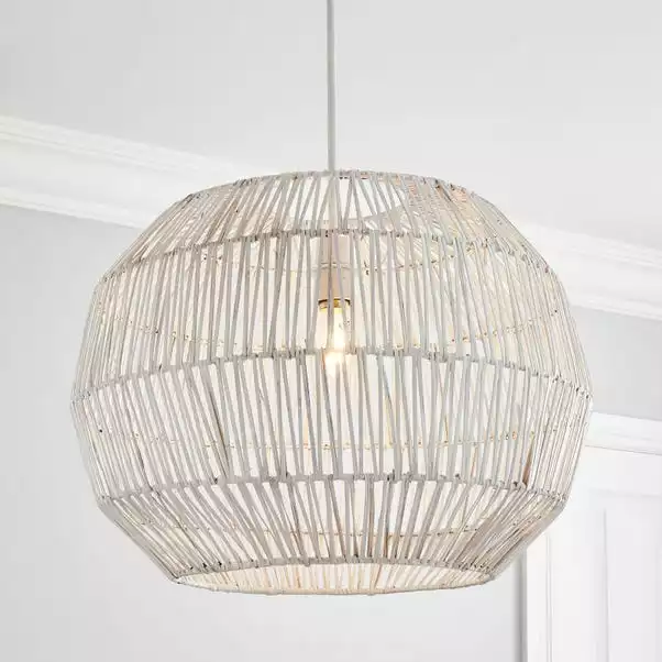 Dunelm Wicker Woven Easy Fit Pendant White 3 Dunelm Wicker Woven Easy Fit Pendant White