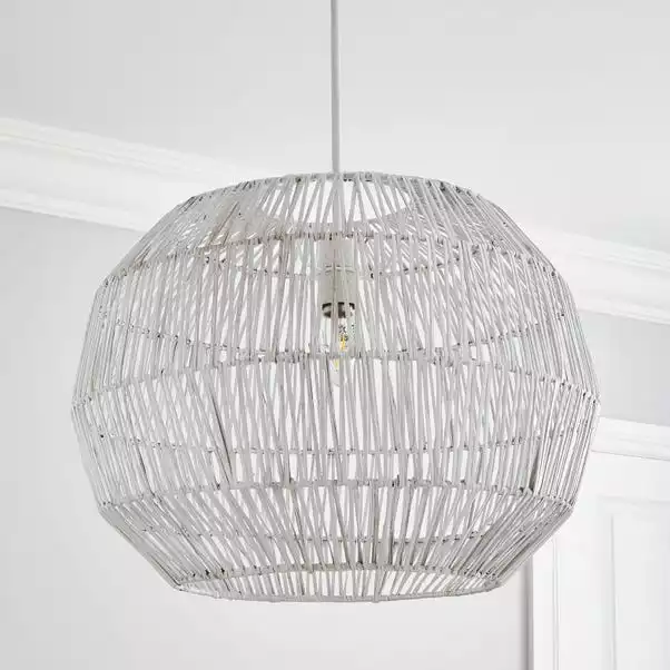 Dunelm Wicker Woven Easy Fit Pendant White 4 Dunelm Wicker Woven Easy Fit Pendant White - Image 2