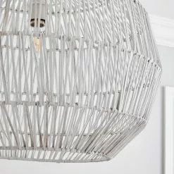 Dunelm Wicker Woven Easy Fit Pendant White 9 Dunelm Wicker Woven Easy Fit Pendant White -all lighting Sales Store 30808830 alt02