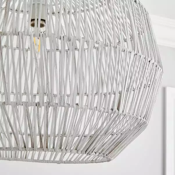 Dunelm Wicker Woven Easy Fit Pendant White 5 Dunelm Wicker Woven Easy Fit Pendant White - Image 3