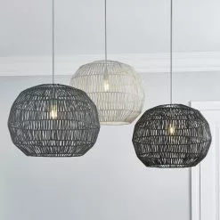 Dunelm Wicker Woven Easy Fit Pendant White 11 Dunelm Wicker Woven Easy Fit Pendant White -all lighting Sales Store 30808830 alt06