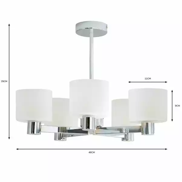 Dunelm Erin Frosted 5 Light Ceiling Fitting 8 Dunelm Erin Frosted 5 Light Ceiling Fitting - Image 6