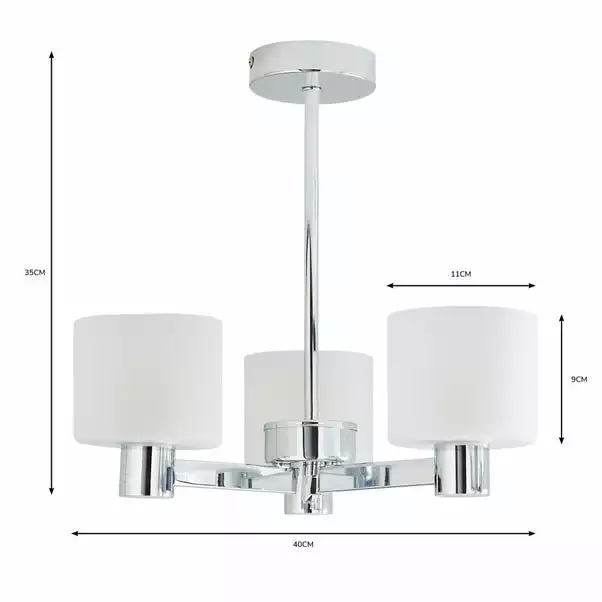 Dunelm Erin Frosted 3 Light Ceiling Fitting 8 Dunelm Erin Frosted 3 Light Ceiling Fitting - Image 6