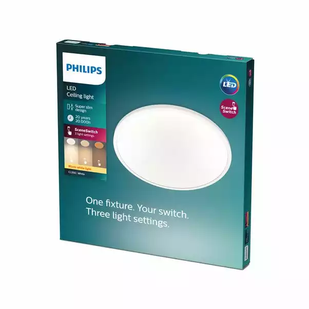 Philips Superslim Integrated LED Ceiling Light, Warm White 3 Philips Superslim Integrated LED Ceiling Light, Warm White