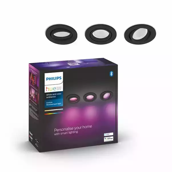 Philips HUE Set Of 3 Centura Smart LED Ceiling Spotlights 3 Philips HUE Set Of 3 Centura Smart LED Ceiling Spotlights